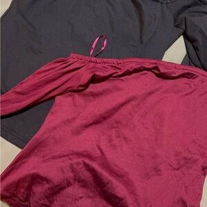 chicme Black & Burgundy off the shoulder Tops with Visible Brand Tag